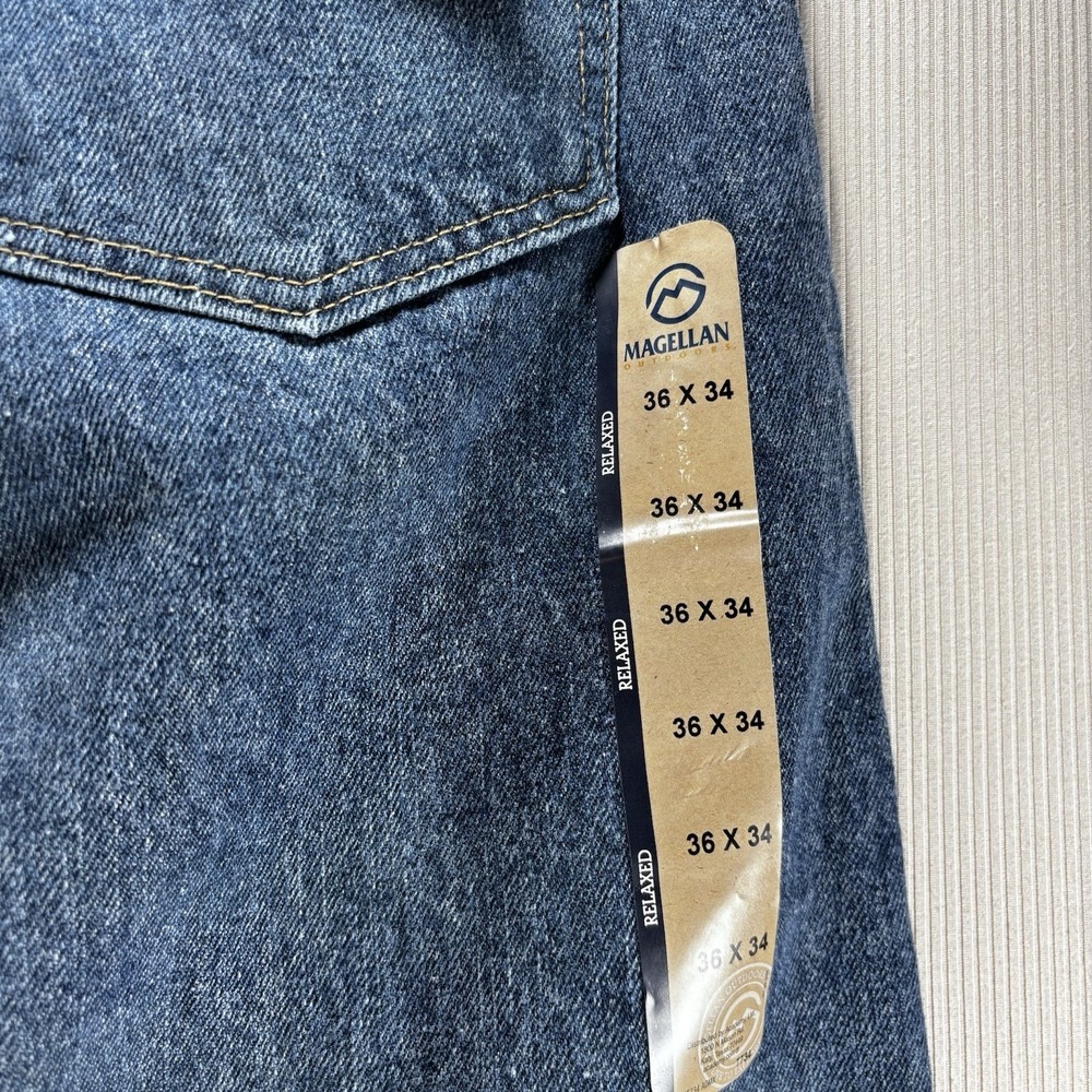 NWT Magellan Outdoors  Men's Denim Jeans 36x34 Med Wash Straight Leg - Picture 7 of 10